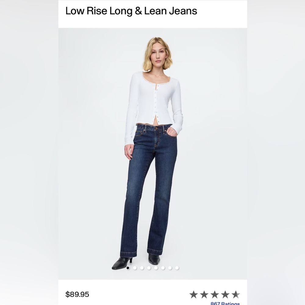 NWT!  The Gap Low Rise Long & Lean Jeans size 28/6 Petite
